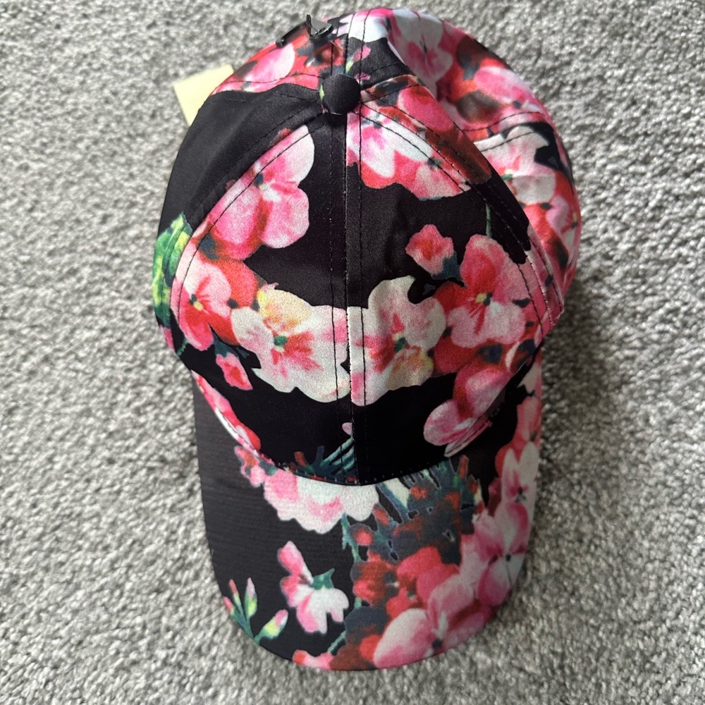 Floral Black Pink Baseball Cap - Women's Casual Hat